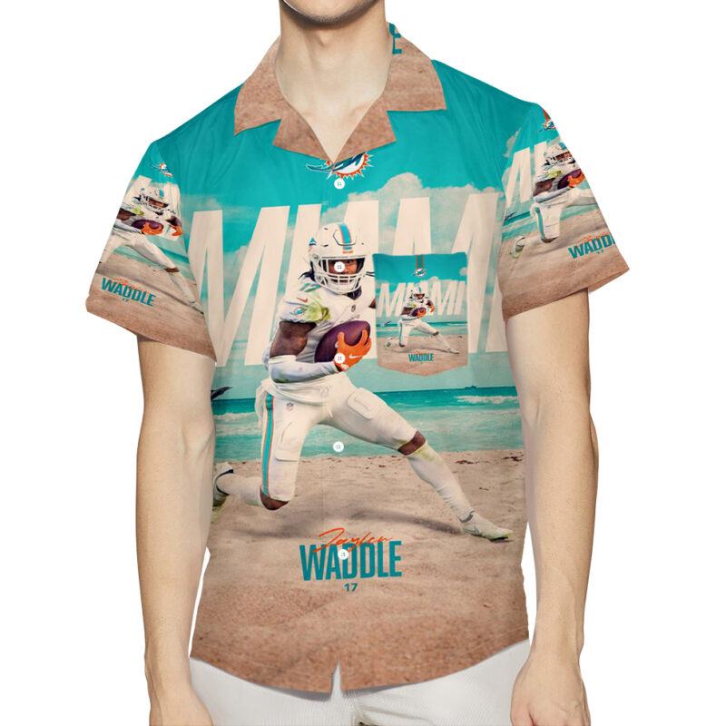 Miami Dolphins Jaylen Waddle3 3D All Over Print Summer Beach Hawaiian Shirt With Pocket