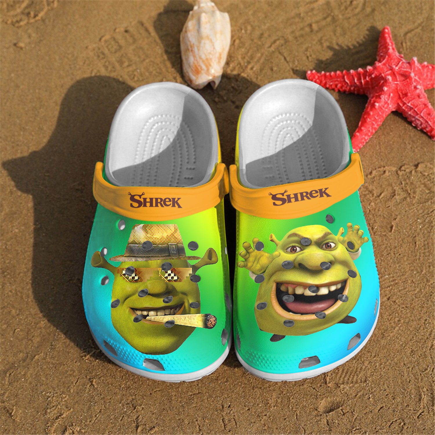 Unique New Shrek Funny Gift For Fan Classic Water Rubber Clogs Clogband Clogs, Comfy Footwear