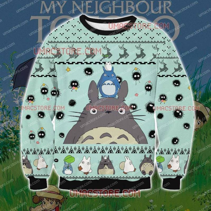 Studio Ghibli Totoro TTV6 3D Print Ugly Christmas Sweatshirt