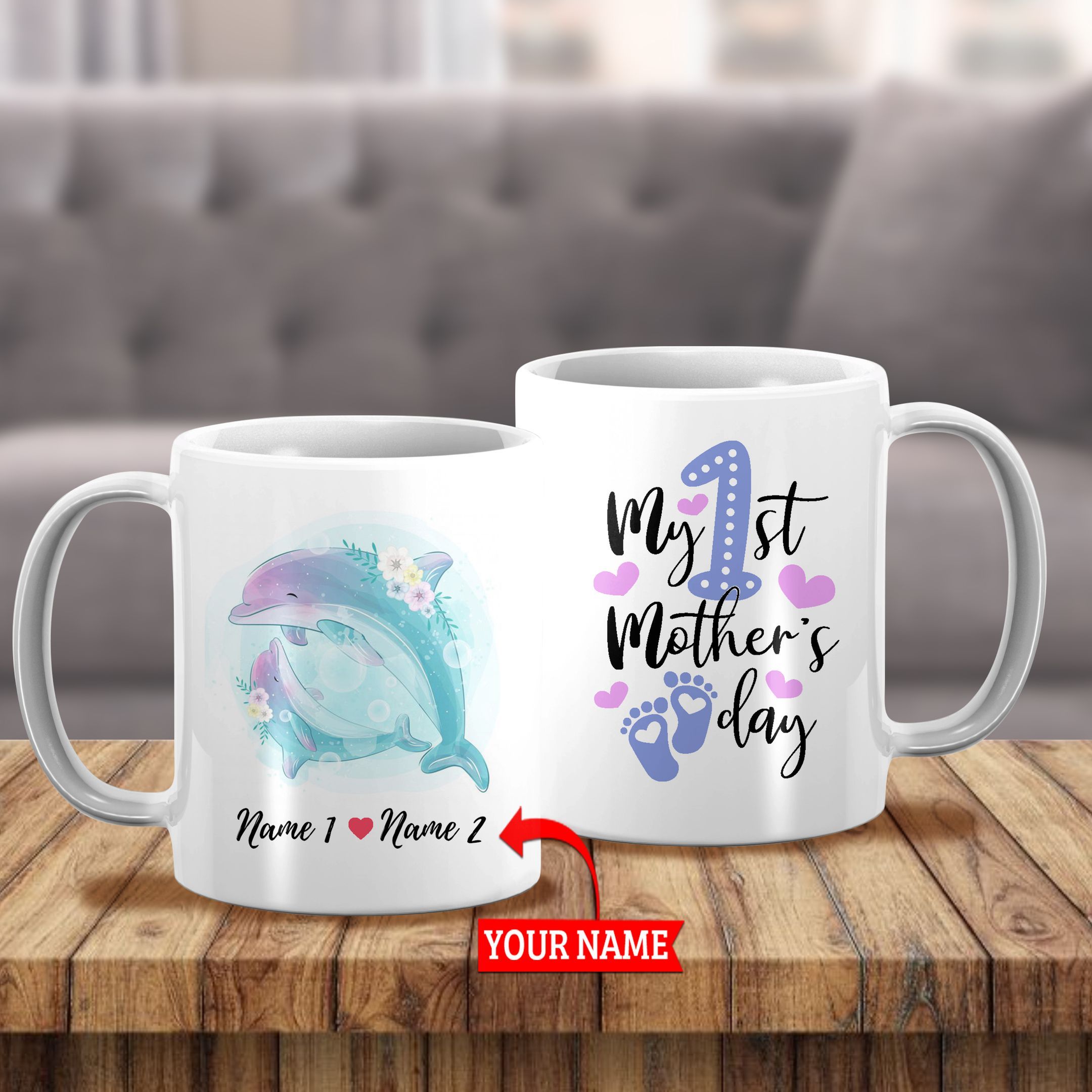 Dolphin My 1St Mother’S Day Mug Personalized