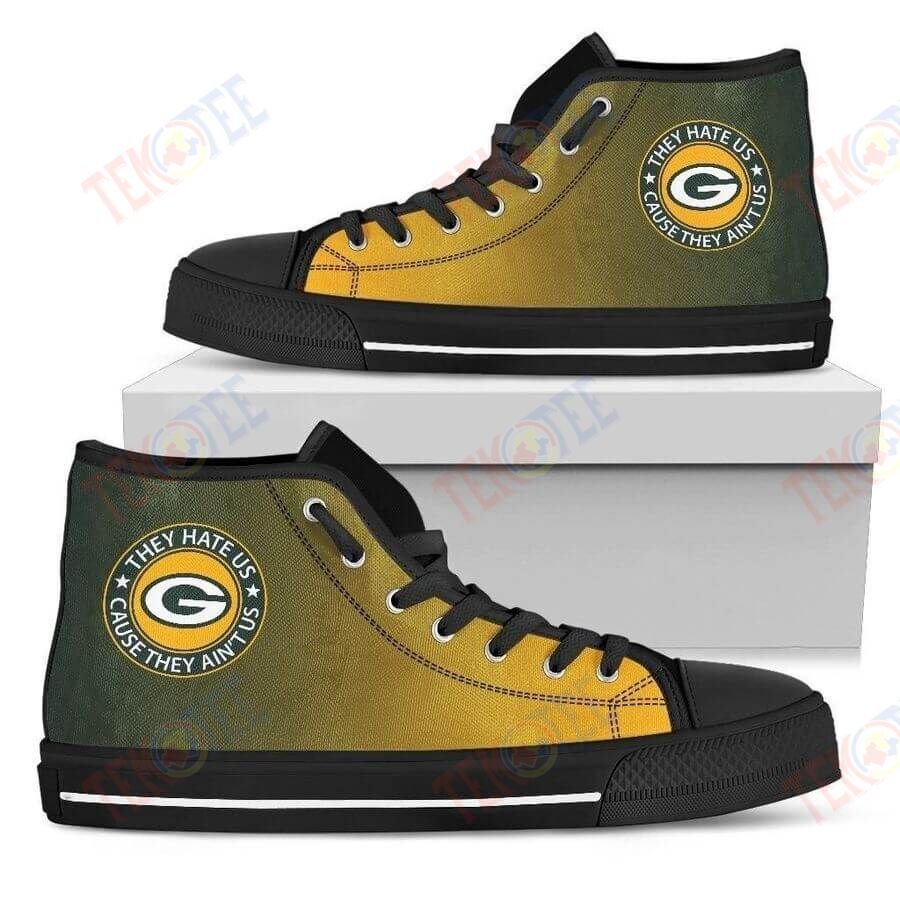 Mens Womens Cool They Hate Us Cause They Aint Us Green Bay Packers High Top Shoes TMT792