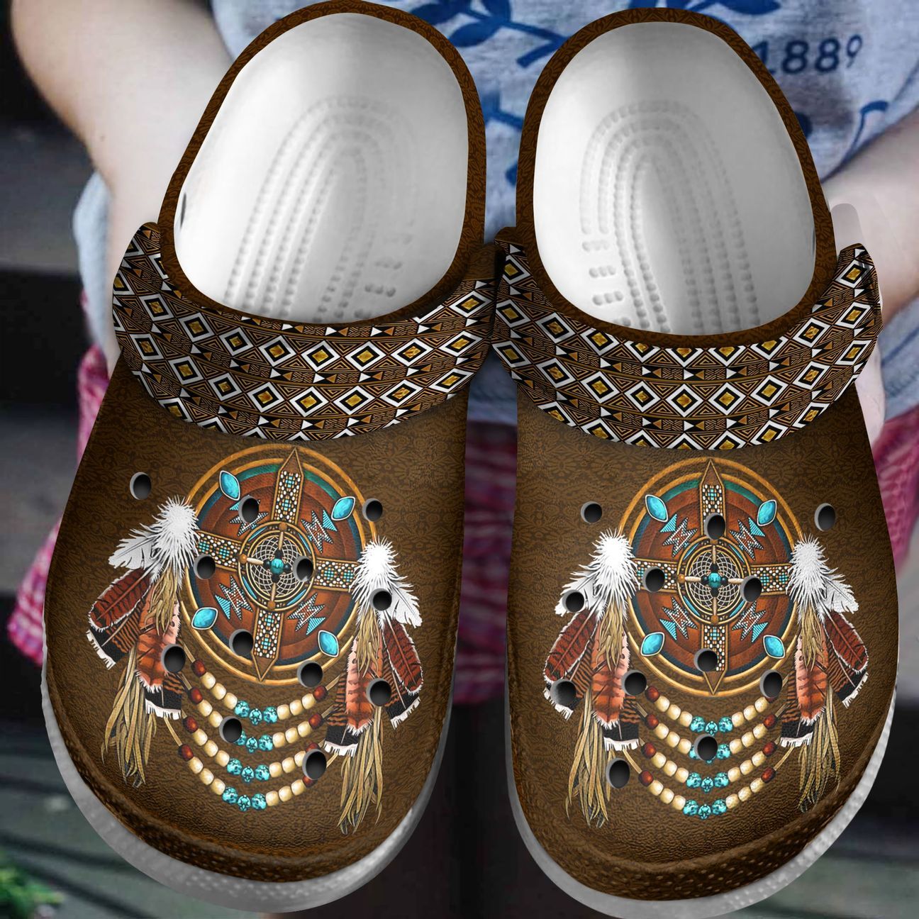 Native American Personalized Clog, Custom Name, Text, Color, Number Fashion Style For Women, Men, Kid, Print 3D Native American