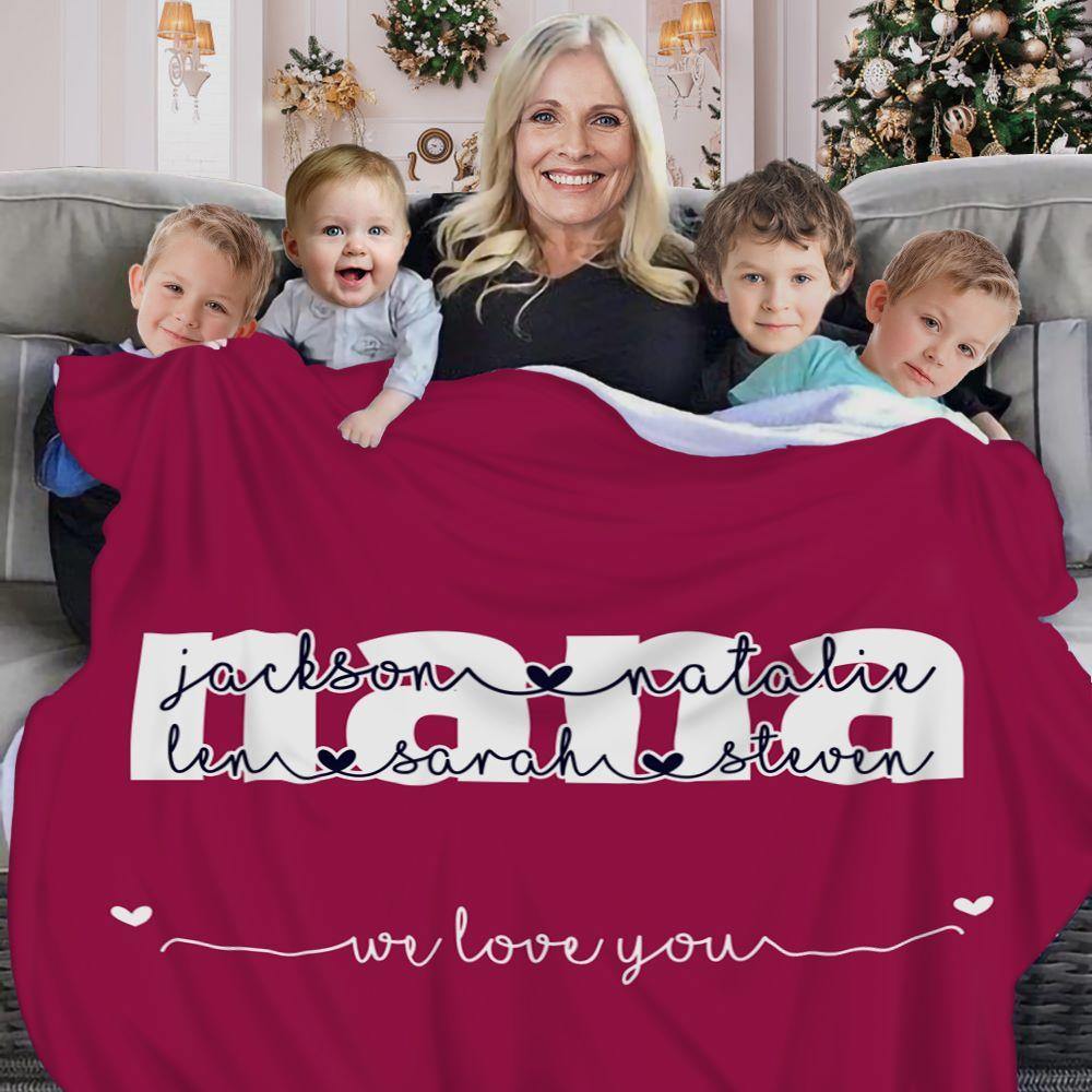 [Personalized Name] Nana We Love You – Gift For Bedding Decor Home Decor Gift For Family – Sherpa Blanket Fleece Blanket