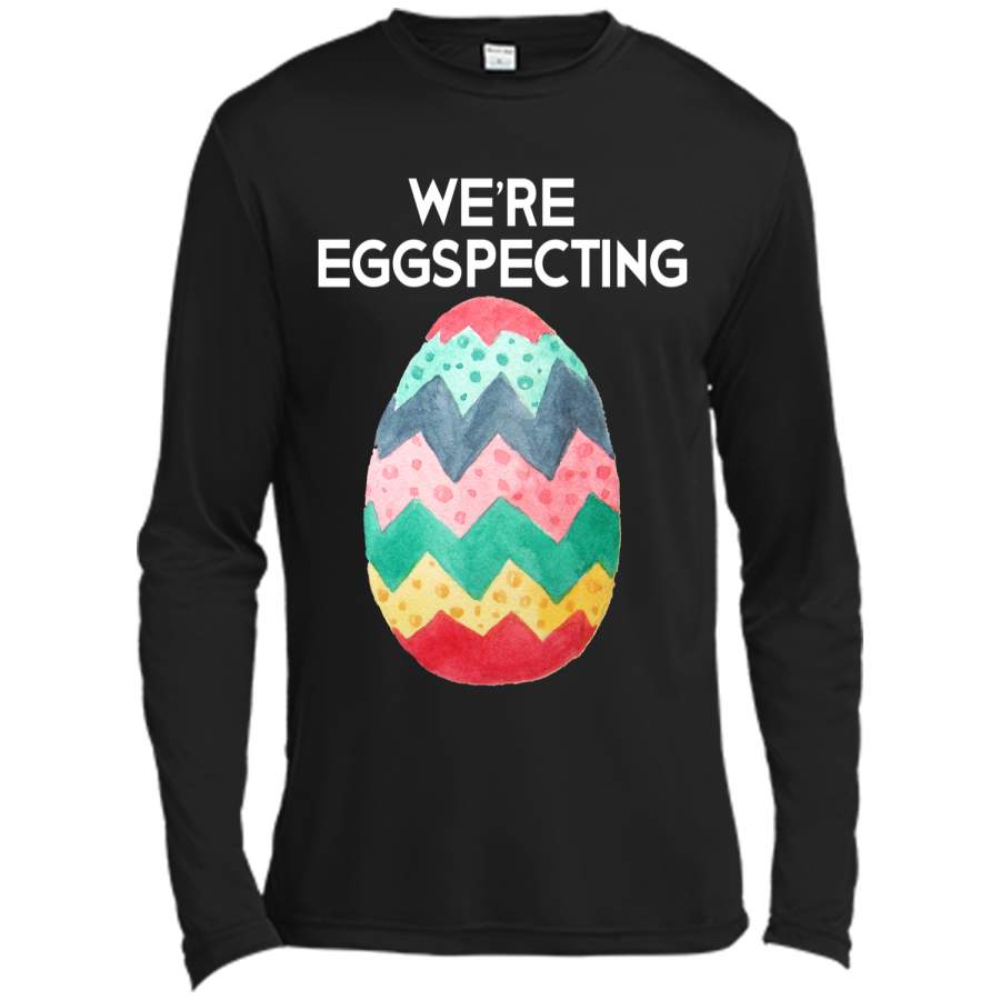 Couples Easter Pregnancy Reveal T-Shirt Were Eggspecting Long Sleeve Moisture Absorbing Shirt