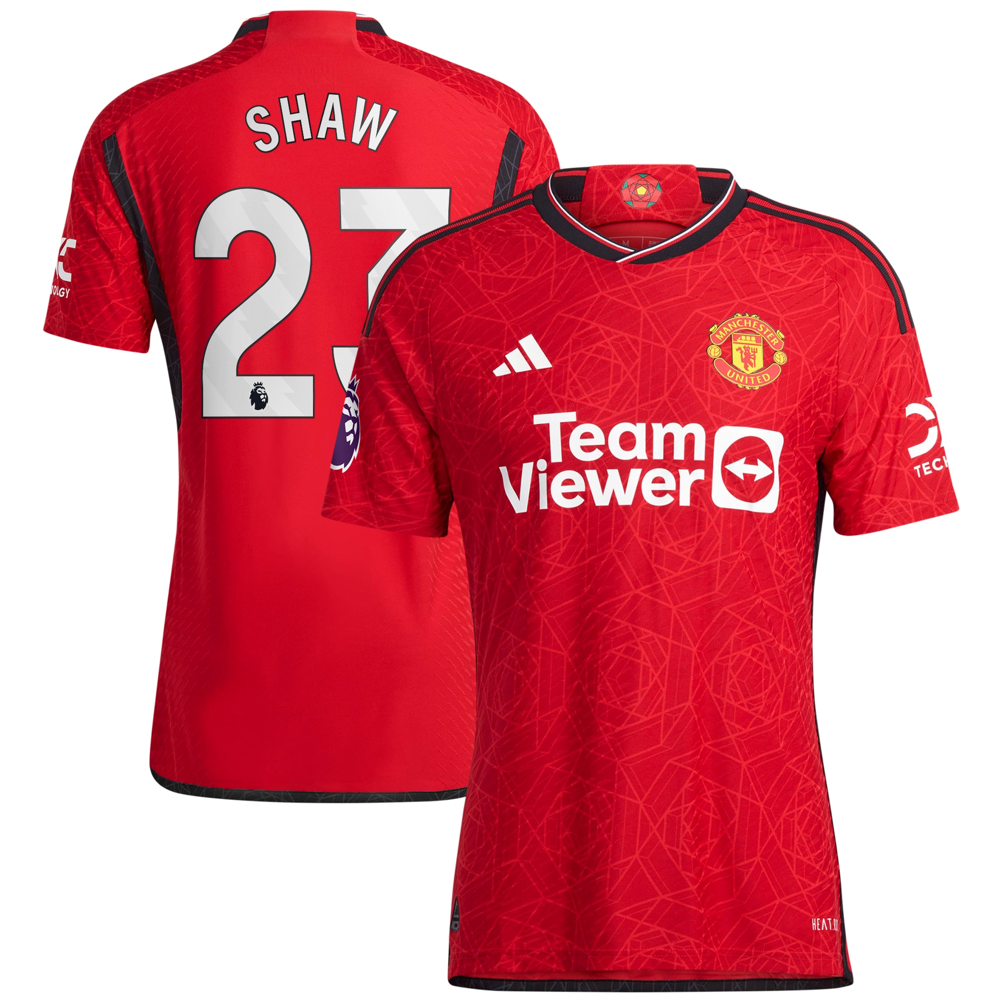 Luke Shaw Manchester United 2023/24 Home Authentic Player Jersey – Red