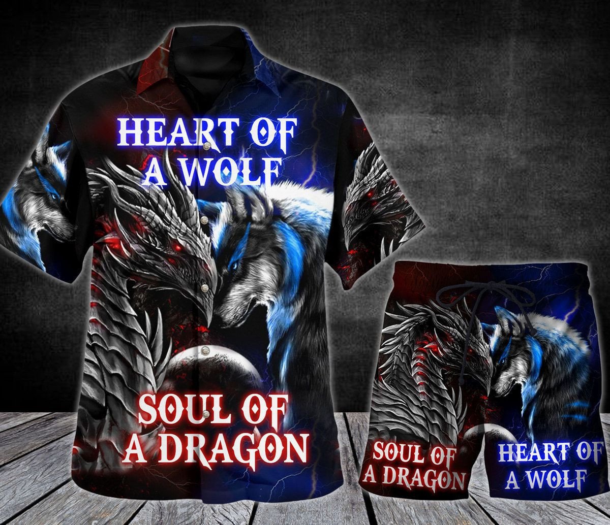 Dragon And Wolf  – Combo Hawaii Shirt & Short