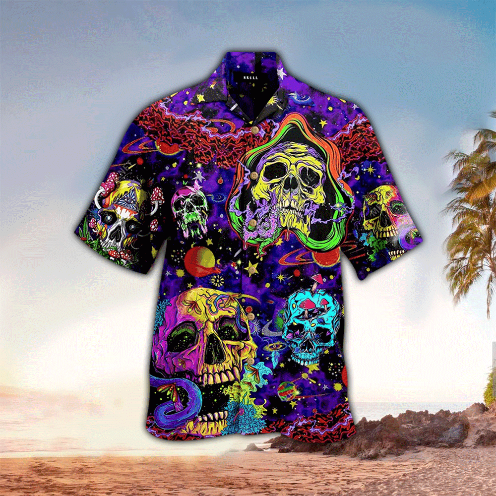 Skull Hippie Hawaii Shirt Aloha Ha31706