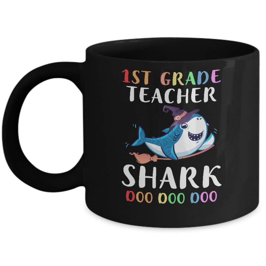 1st Grade Teacher Shark Doo Doo Doo Halloween Mug