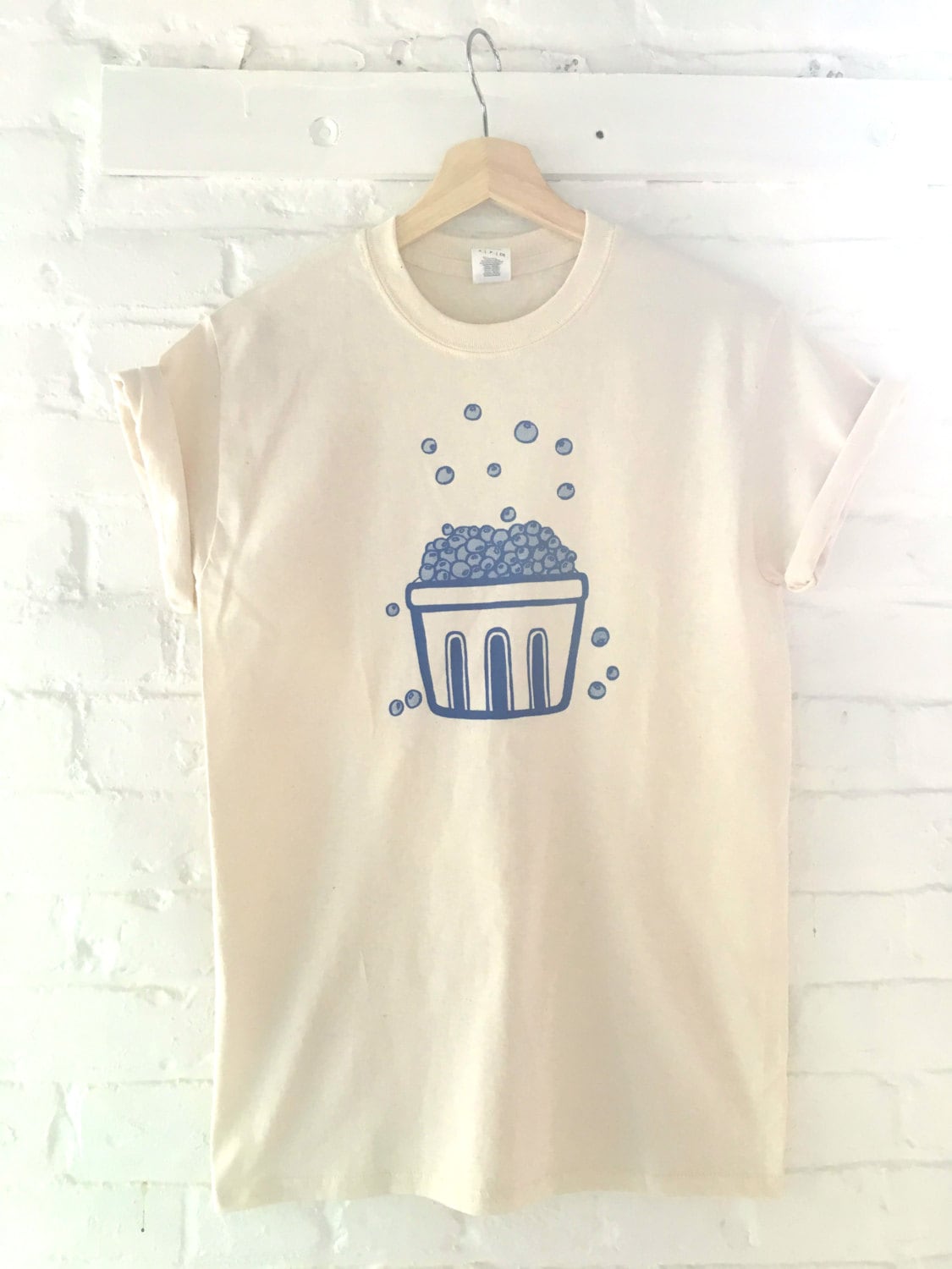 Blueberry T-Shirt, Food Shirt, Graphic Tee, Screen Printed T Shirt, Foodie Gift