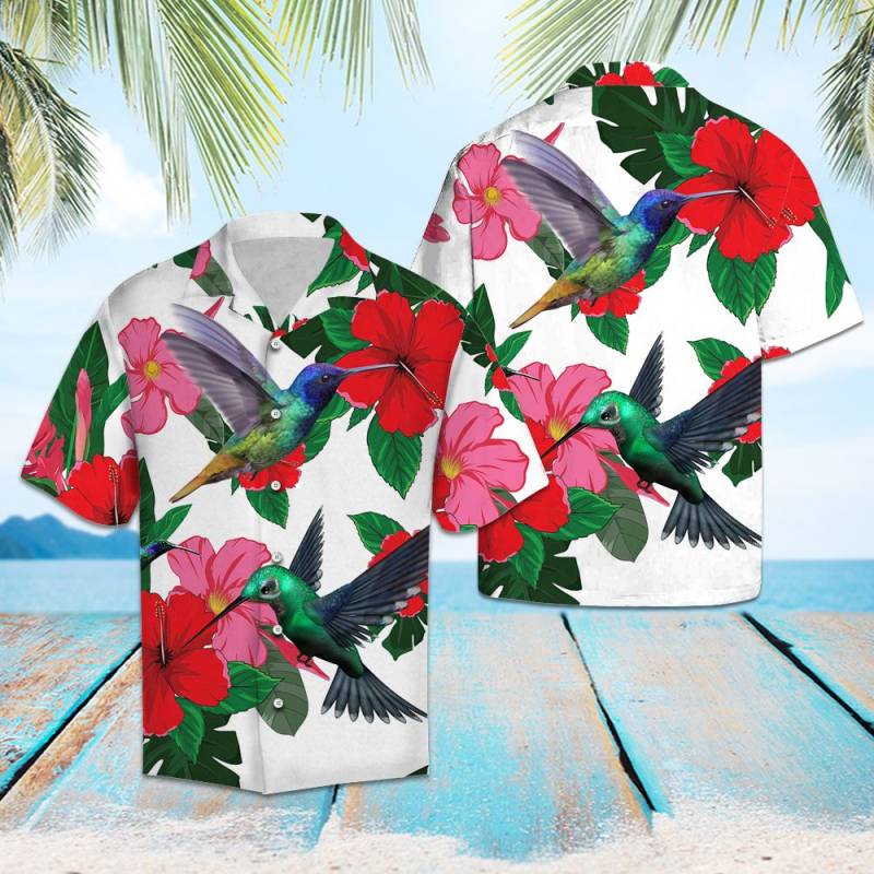 Hummingbird And Hibiscus Hawaiian Shirt Ha63715