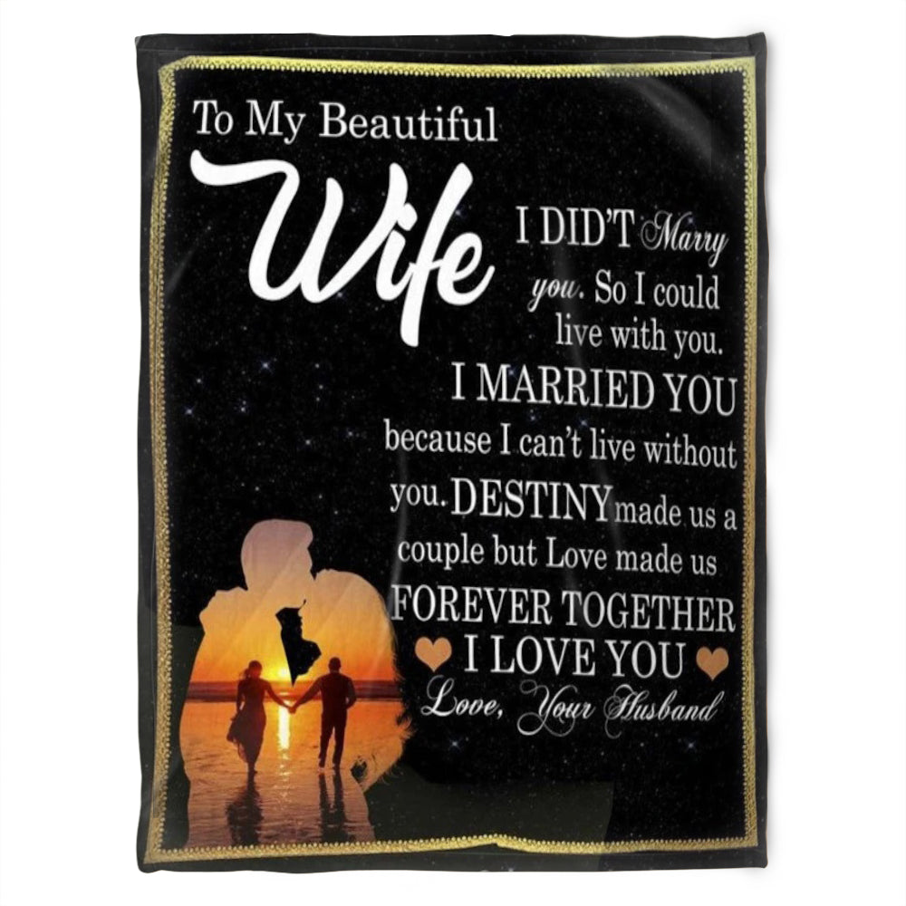 To My Wife Blanket, Fleece Blanket, So I Could Live With You. Gift For Wife Family Home Decor Bedding Couch Sofa Soft And Comfy Cozy