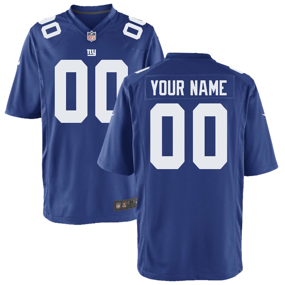 Youth New York Giants Royal Custom Game Jersey