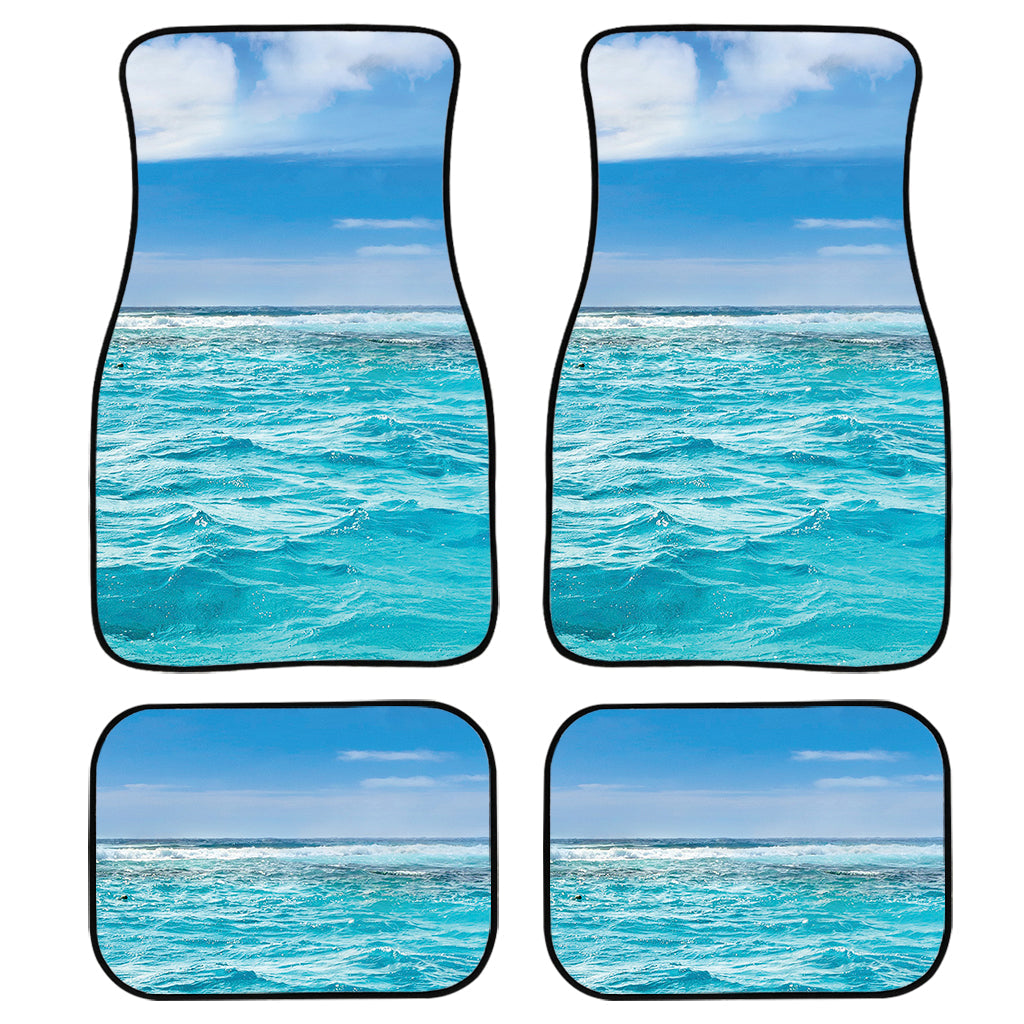 Caribbean Ocean Print Front And Back Car Floor Mats, Front Car Mat