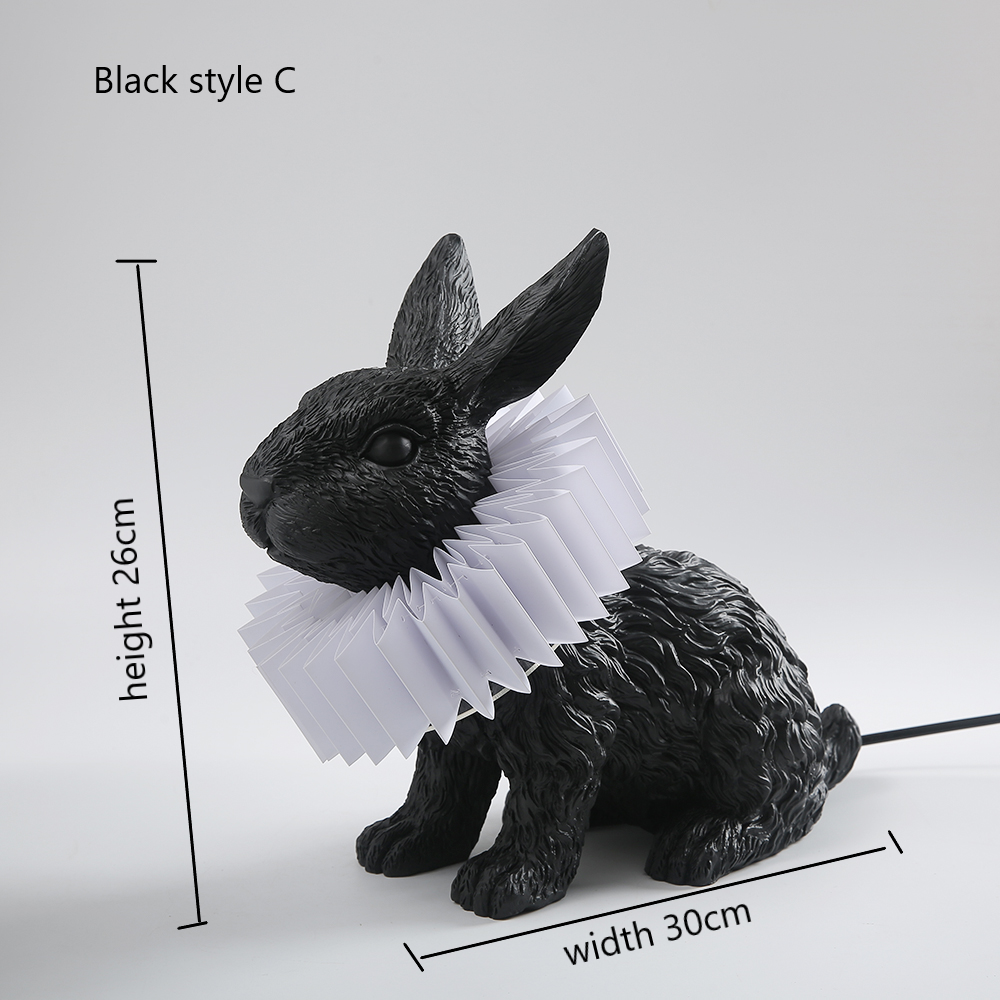 Rabbit table lamp for bedroom Cute Night light Bedside LED lights Home Decoration salon Lighting fixtures Resin animal ornaments alx