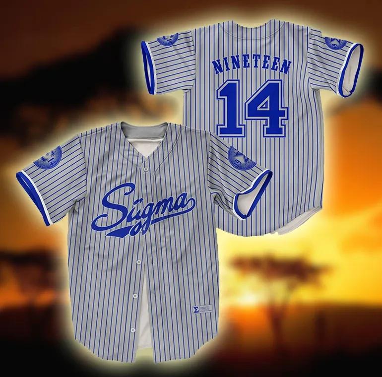 Baseball Jersey Phi Beta Sigma Fraternity Pinstripes Sigma-Za1212