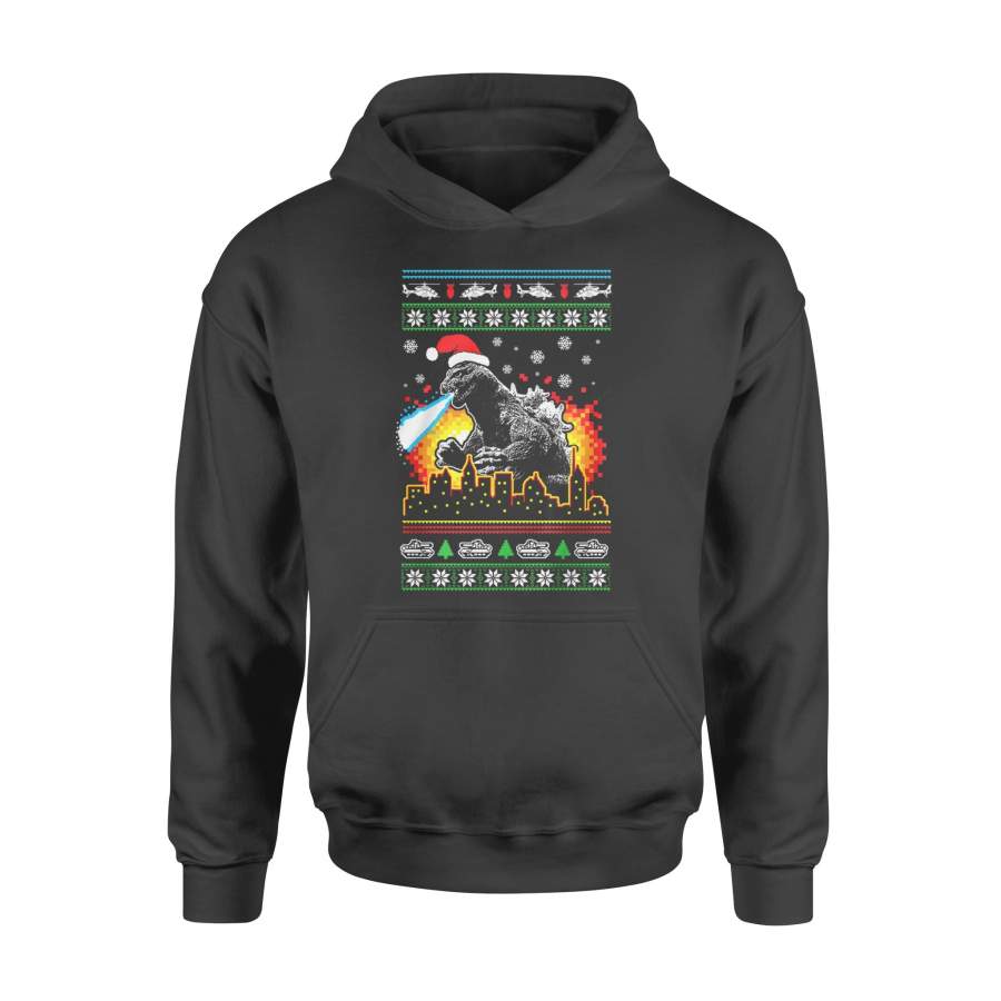 Funny Godzilla Ugly Christmas Sweater Hoodie