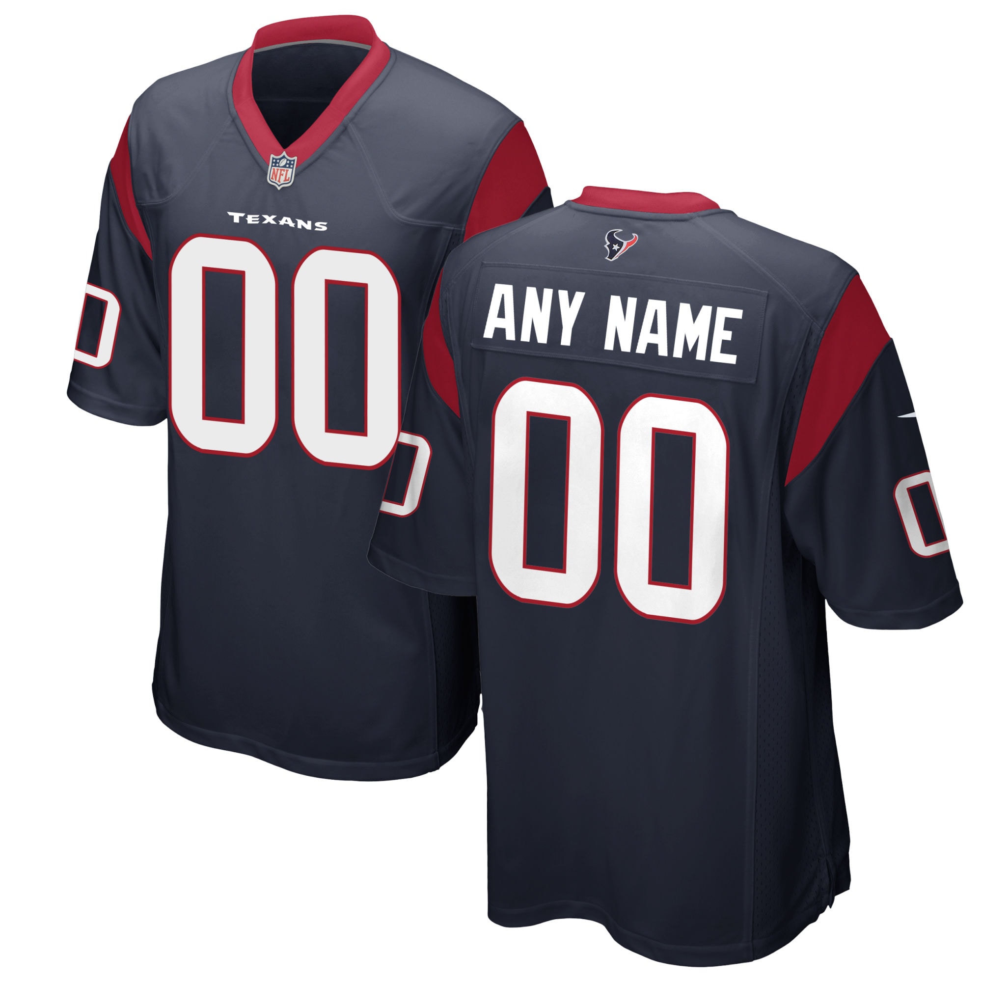 Men’s Houston Texans Navy Custom Game Jersey