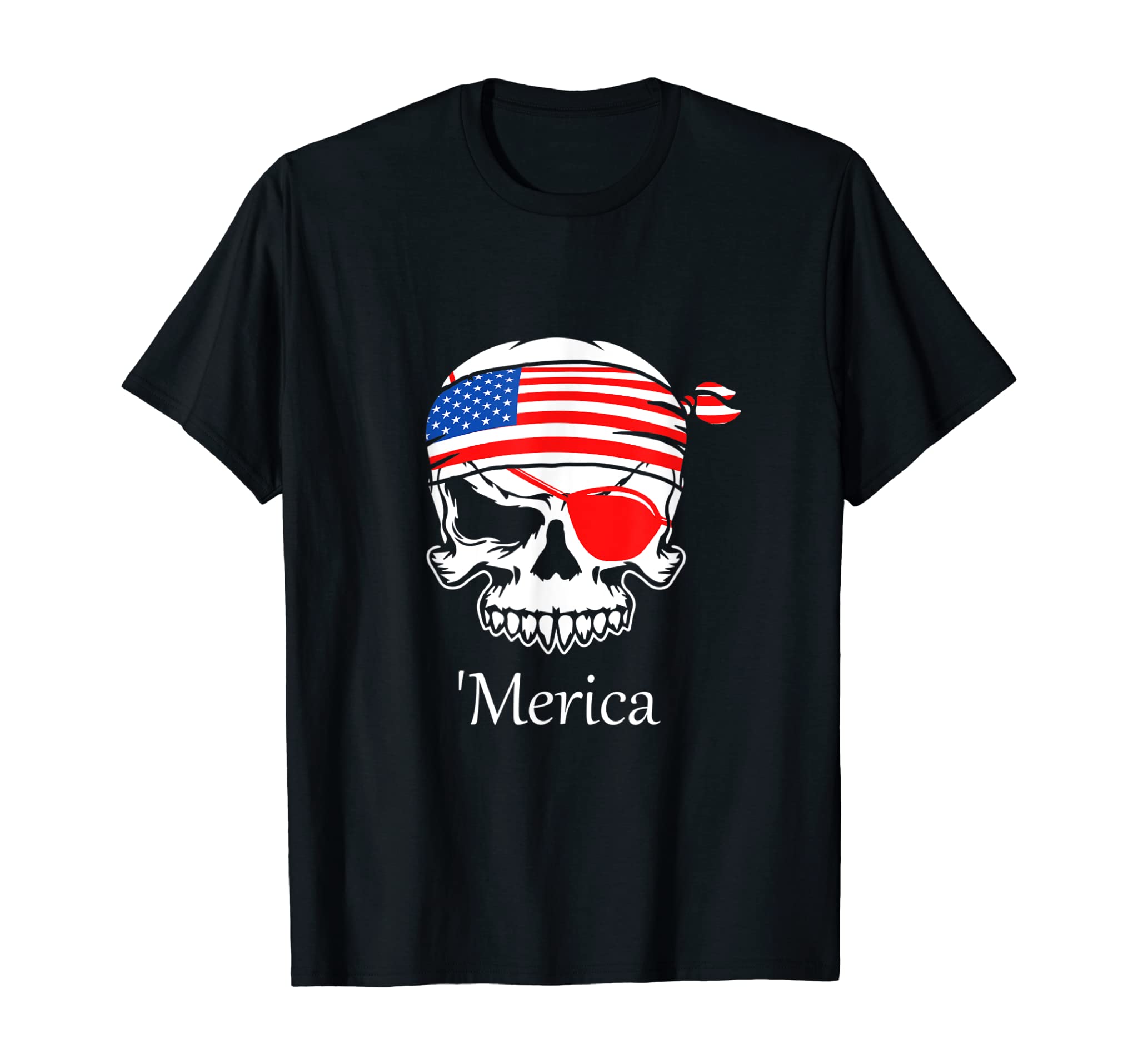 Pirate Skull Flag July 4th Independence Day ‘Merica T-Shirt