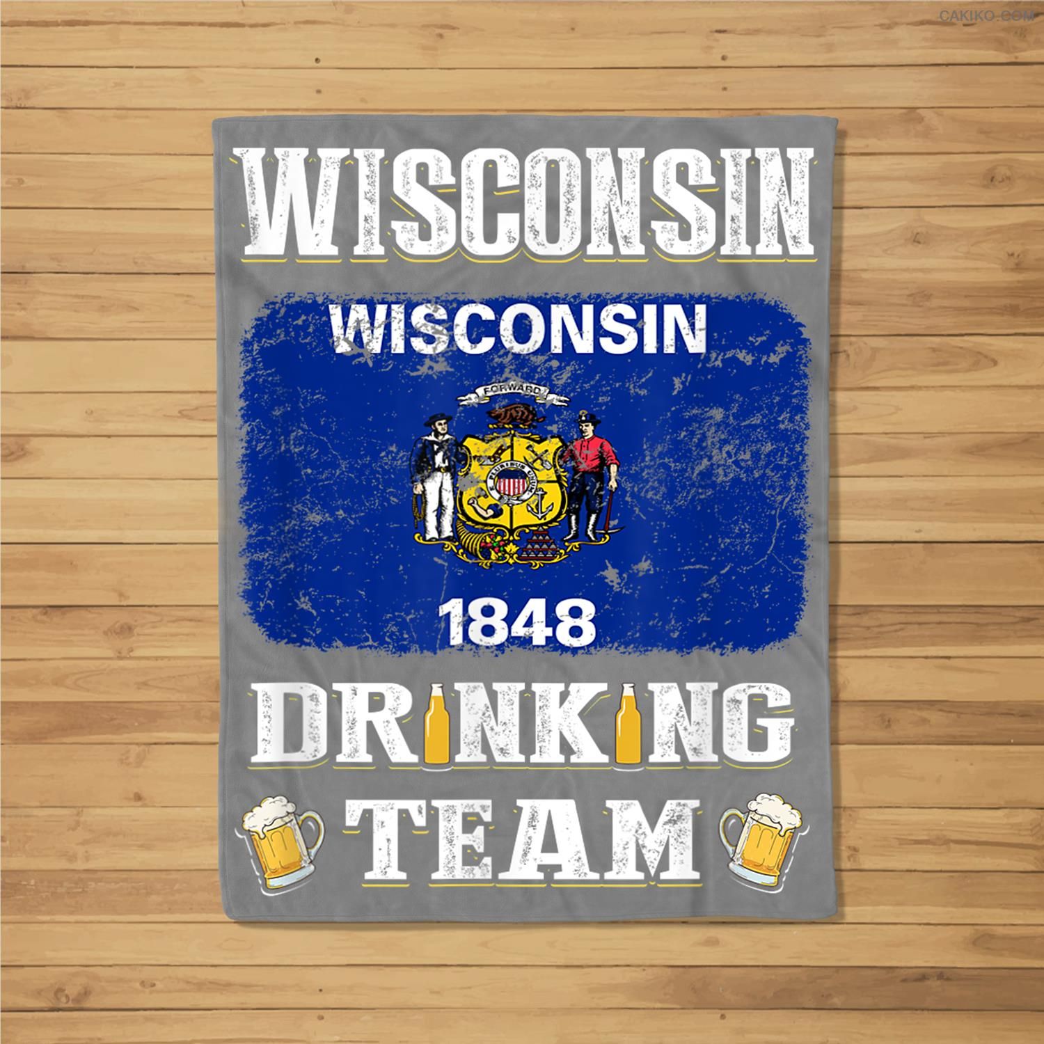 Wisconsin Drinking Team Funny Beer Fleece Blanket