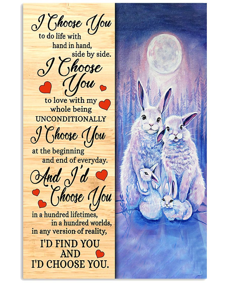 Rabbit – I Choose You Poster Poster And Canvas, Wall Decor, Wall Art, Canvas Instructure, Wall Art, Poster Store, Wall Decals, Canvas Wall Art