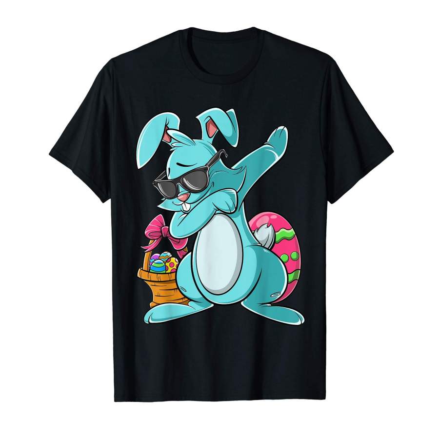 Dabbing Bunny Easter T Shirt for Boys Girls Adults