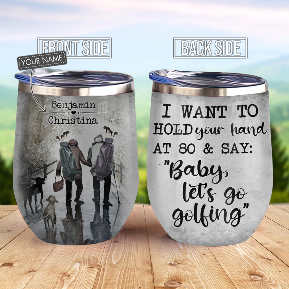 Personalized Golf Couple Acaa2209002Z Wine Tumbler