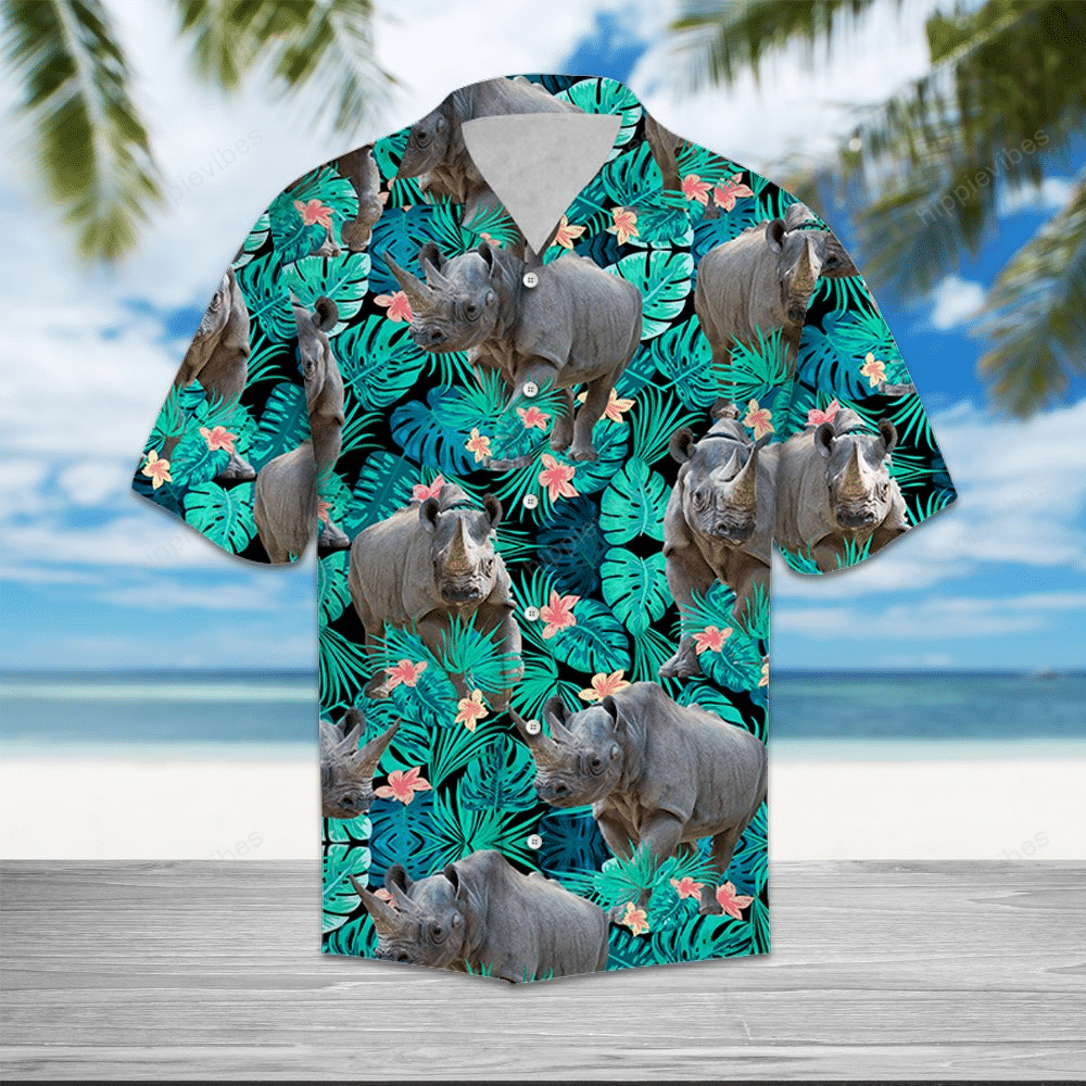 Rhino Tropical Hawaiian Shirt Ha31446