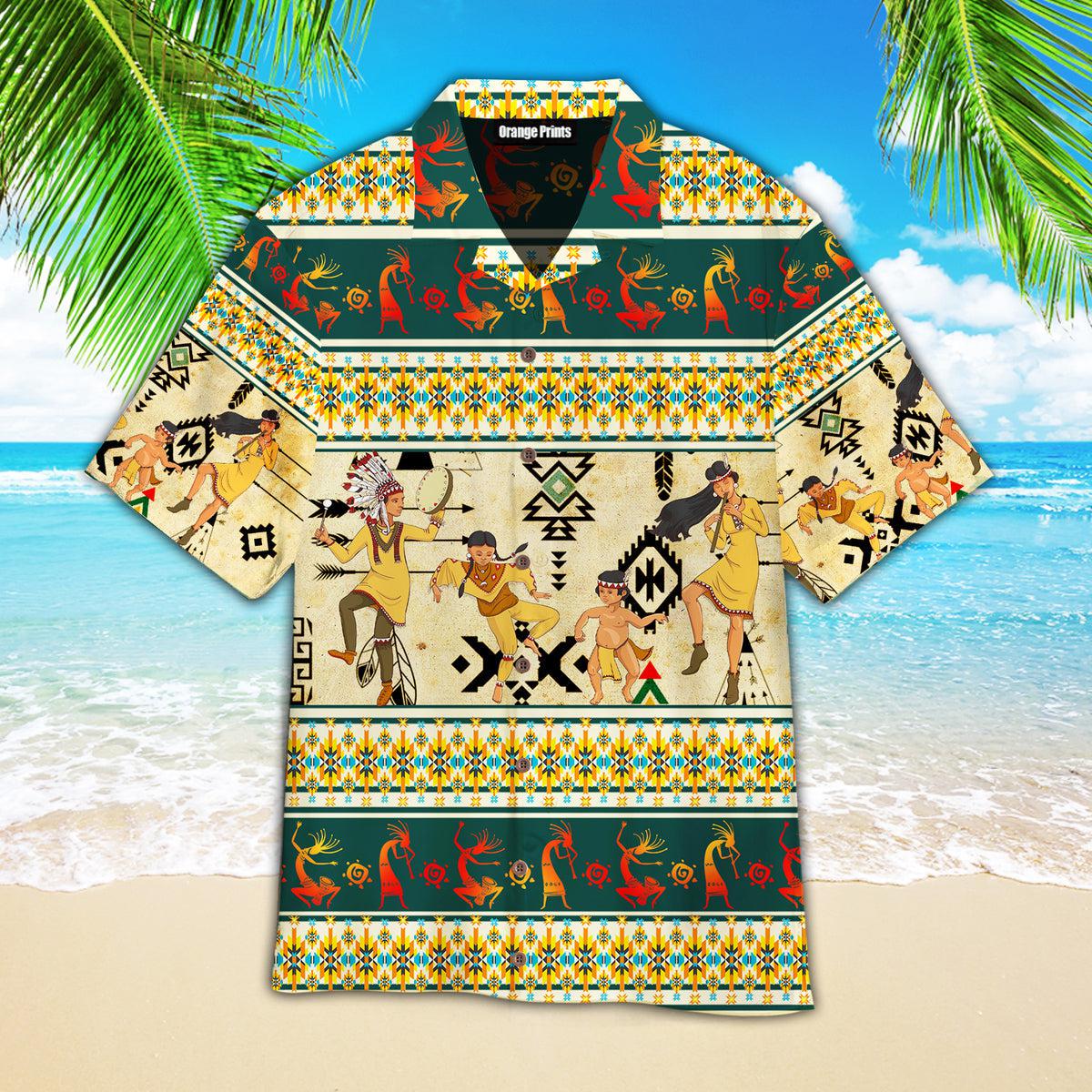 American Native Dancing Vintage Aloha Hawaiian Shirts For Men & For Women | Wt8115