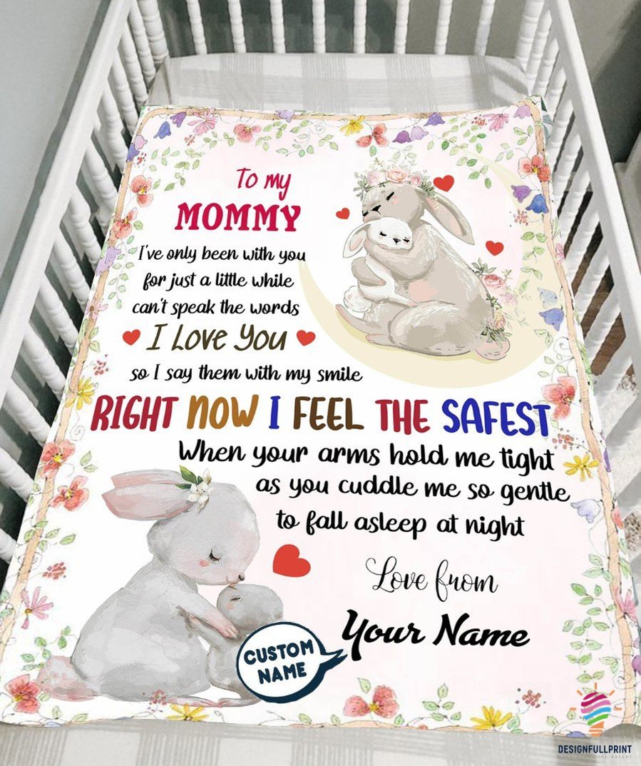 Personalized Mother’S Day Gifts Bunny To My Mommy Personalized Sherpa And Quilt Blanket