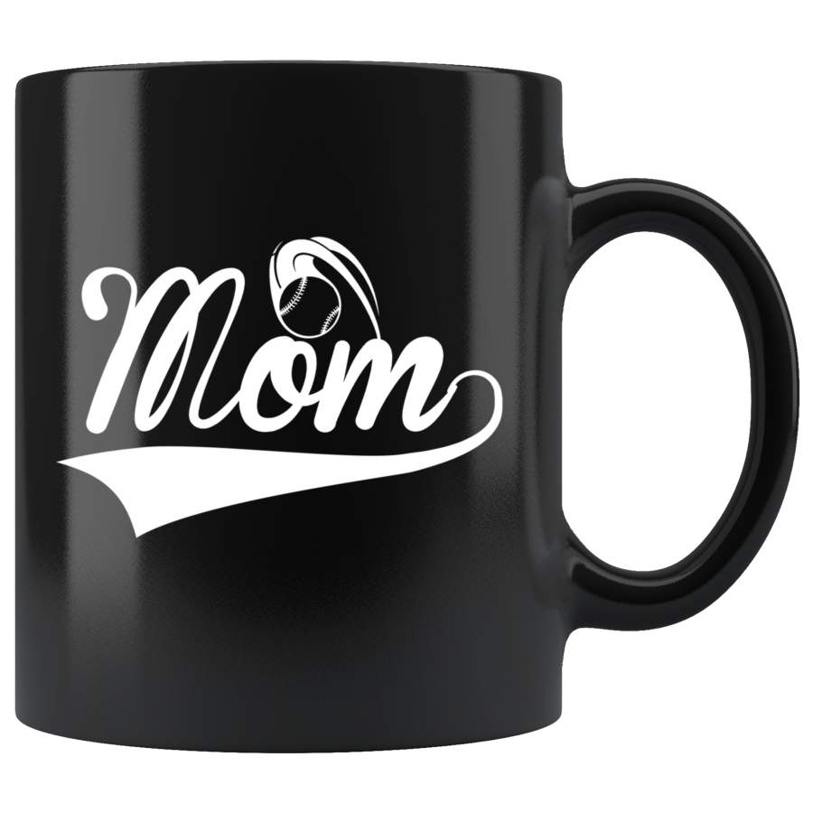 Baseball Mom Black Ceramic Coffee Mug Quotes Cup Sayings