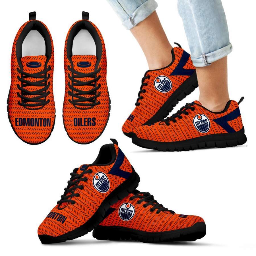 Pattern Logo Slide In Line Edmonton Oilers Sneakers