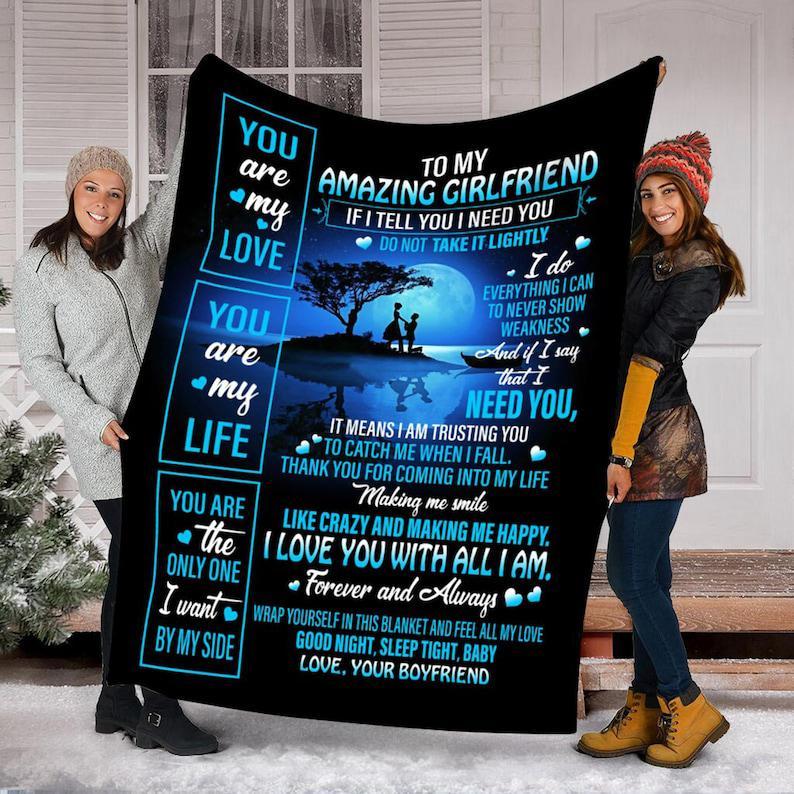 To My Girlfriend I Am Trusting You Fleece Blanket Gift For Family,Birthday,Girlfriend,Wife,Couple,Gift Home Decor Bedding Couch Sofa Soft And Comfy Cozy