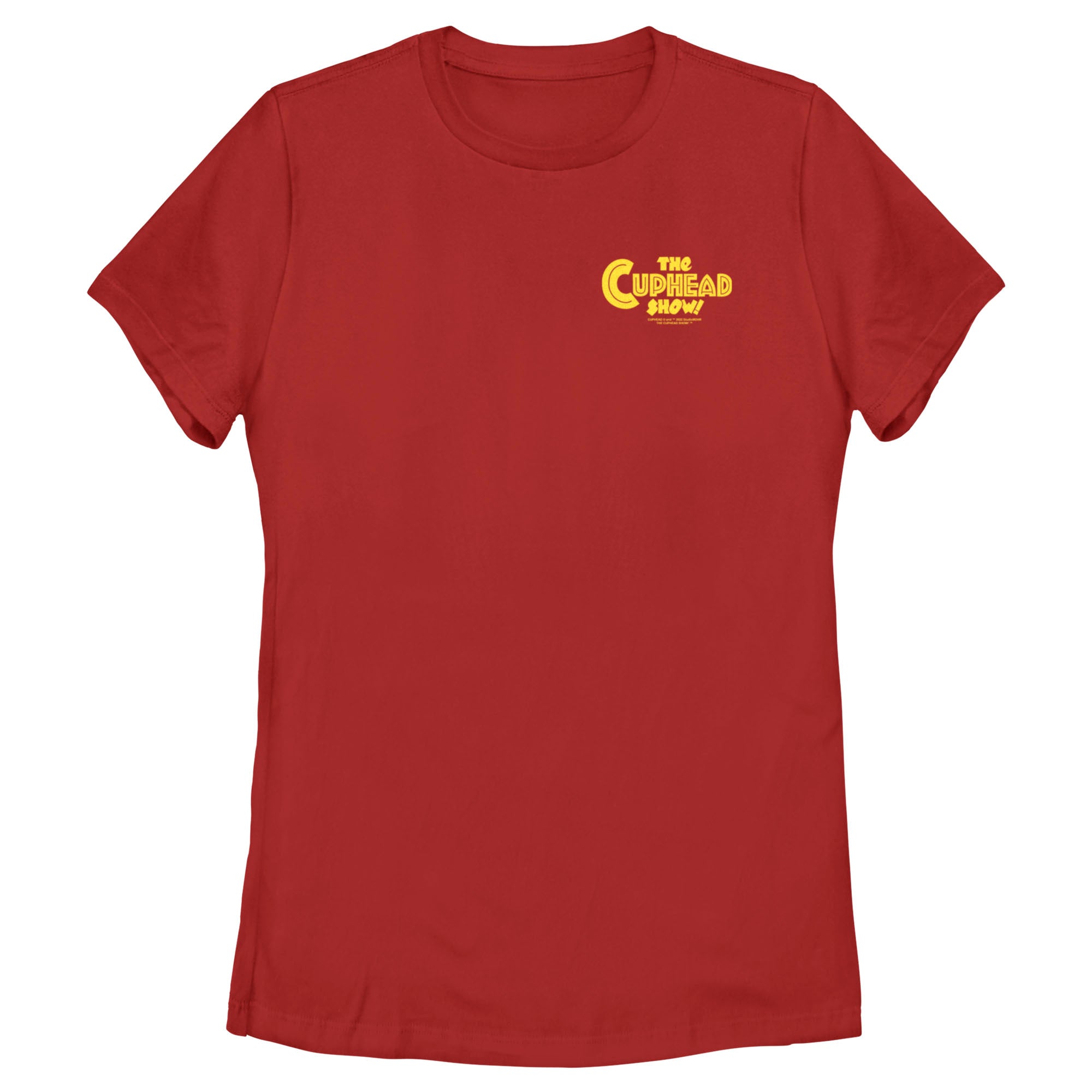 Women’S The Cuphead Show! Small Logo Yellow T-Shirt