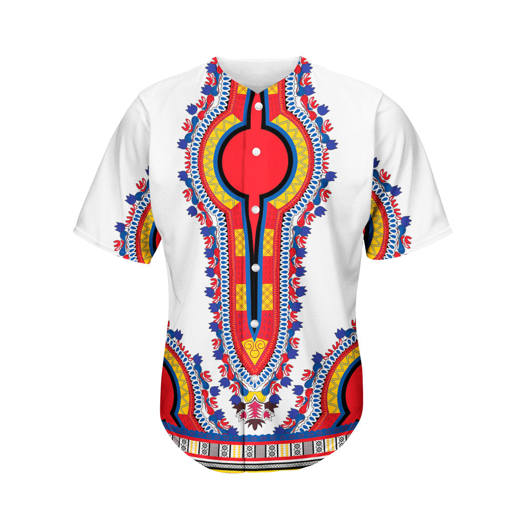 Red And White African Dashiki Print Men’S Baseball Jersey 3D Print