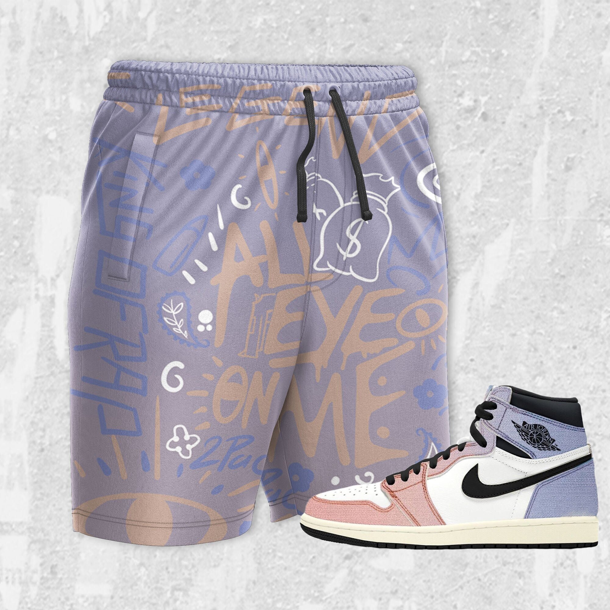 Doodle Eye ST Unisex Sneaker Shorts match Jordan 1 High Skyline Outfit Sneaker, Shorts match Jordan holiday Gift