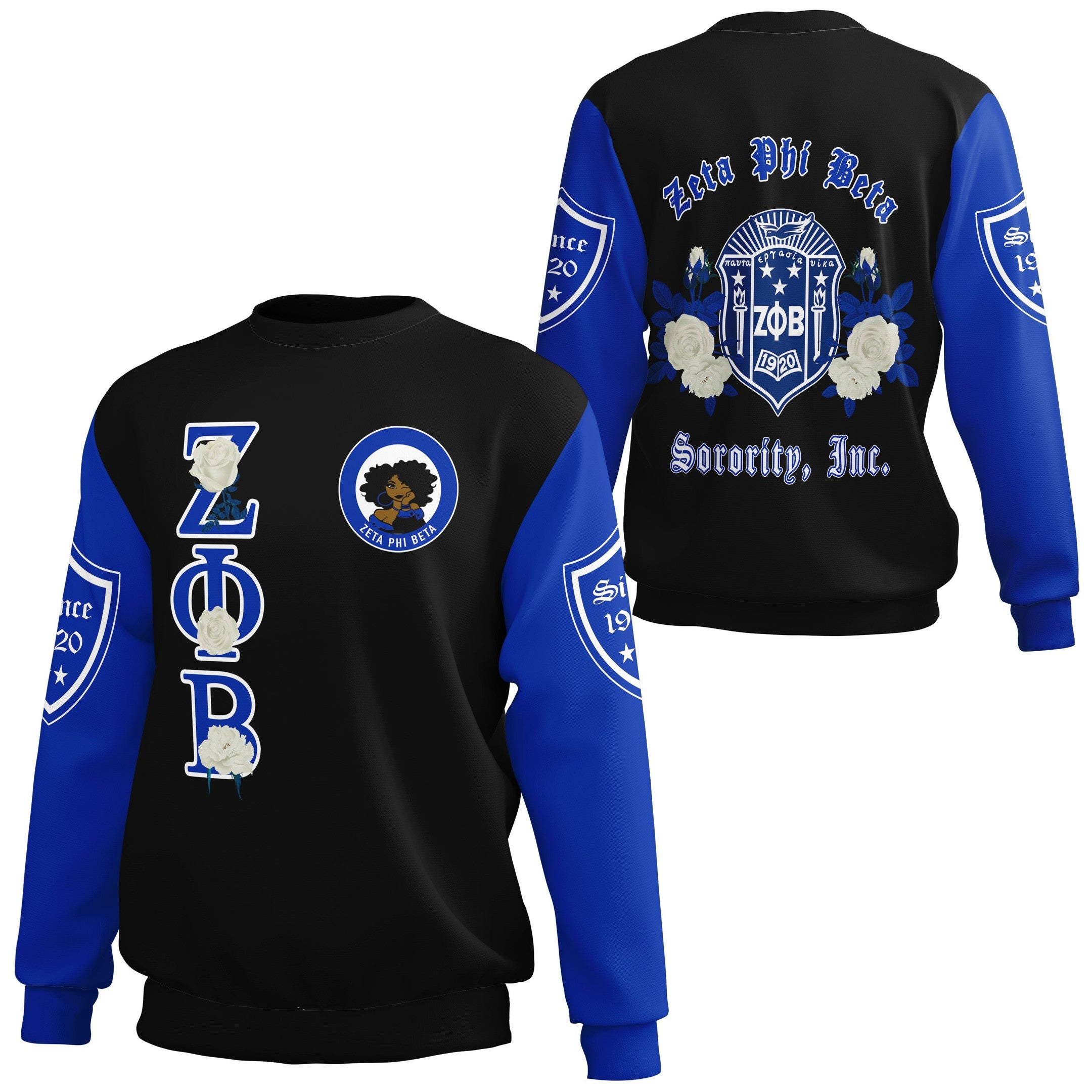 Sorority Sweatshirt – Zeta Phi Beta White Rose Sweatshirt