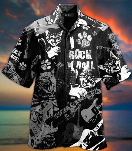 Cat I Rock N Roll Hawaii Shirt For Men Women Adult Ha74492