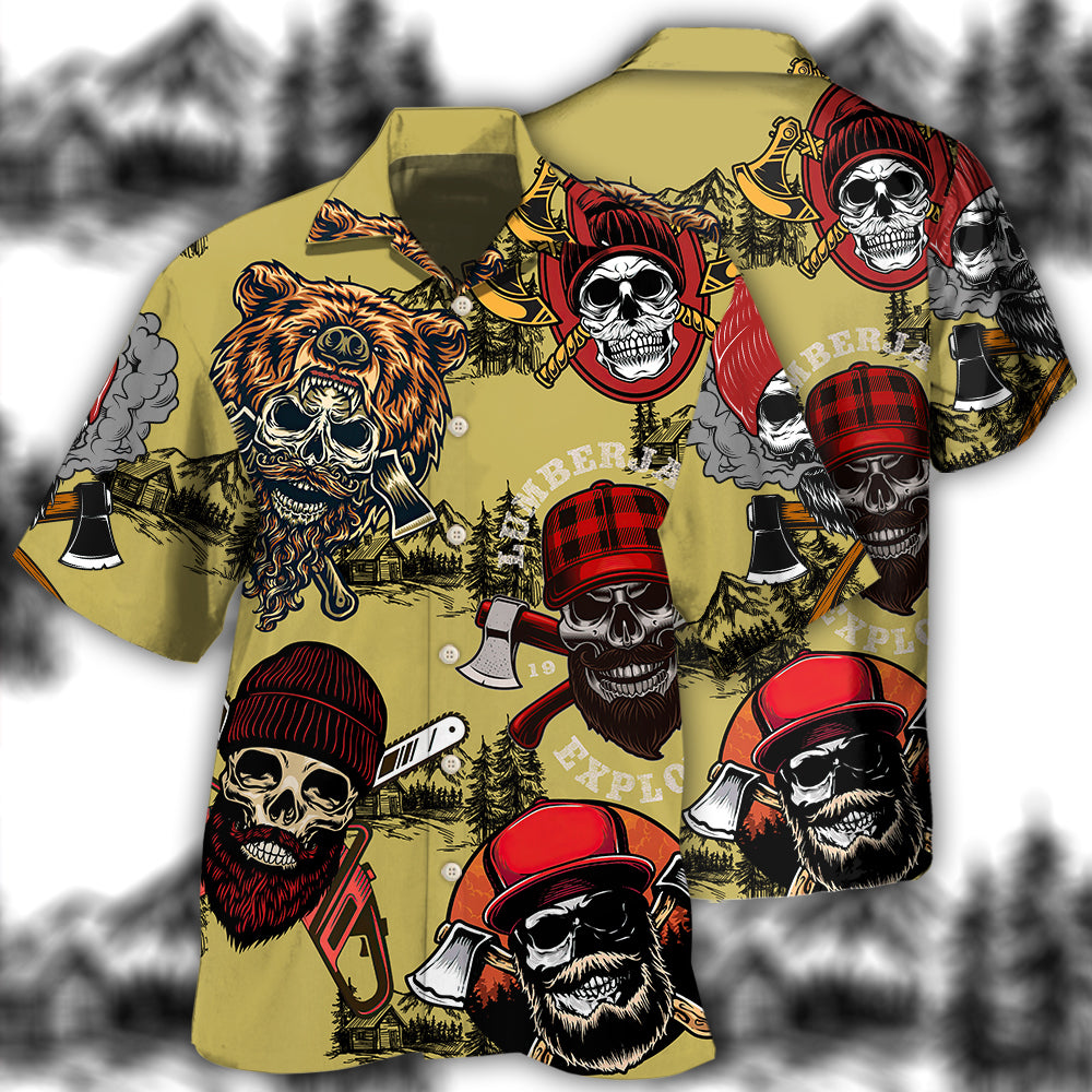 Lumberjack Skull Cool Hawaii Shirt Ha54622