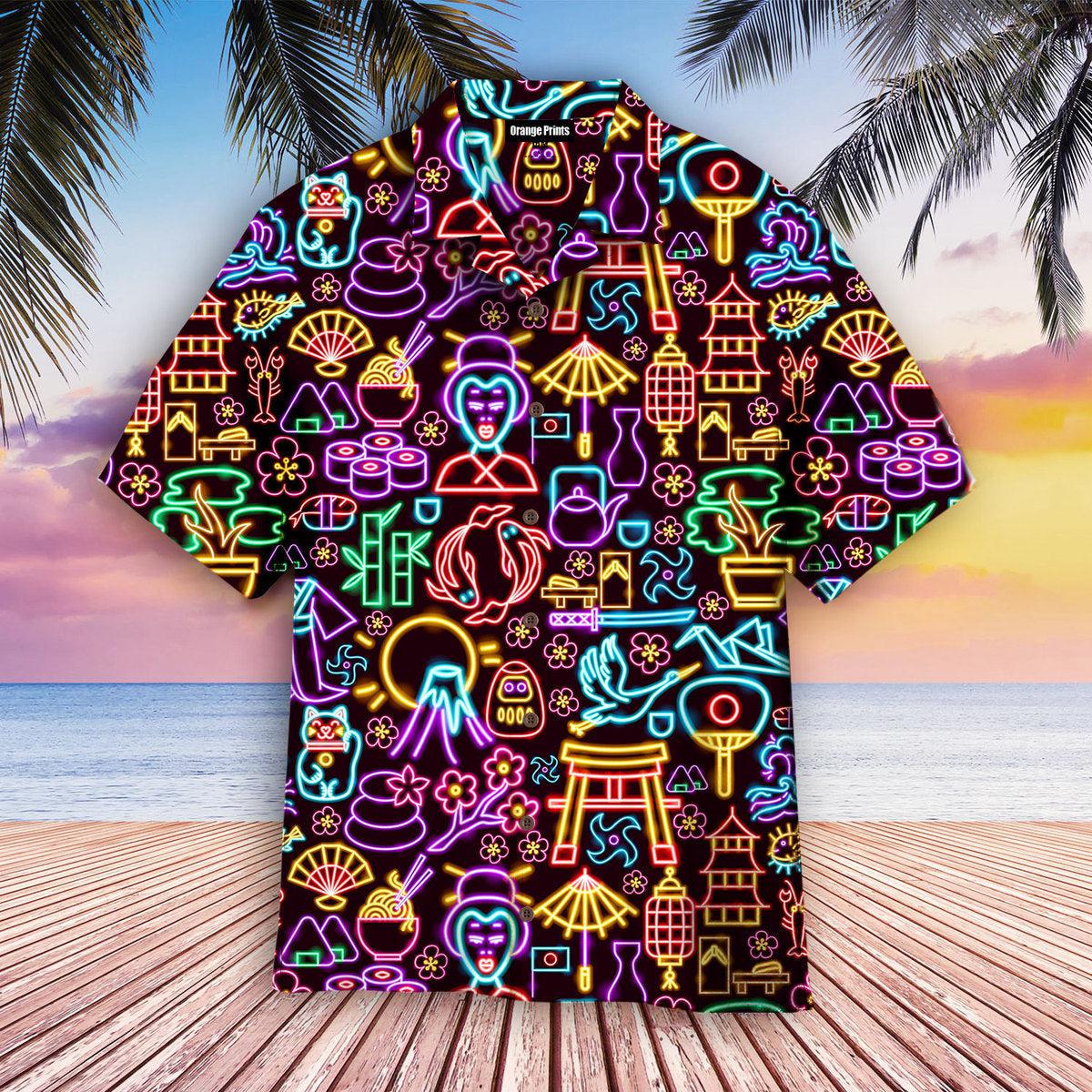 Neon Japanese Hawaii Shirt For Men Women Ha85787