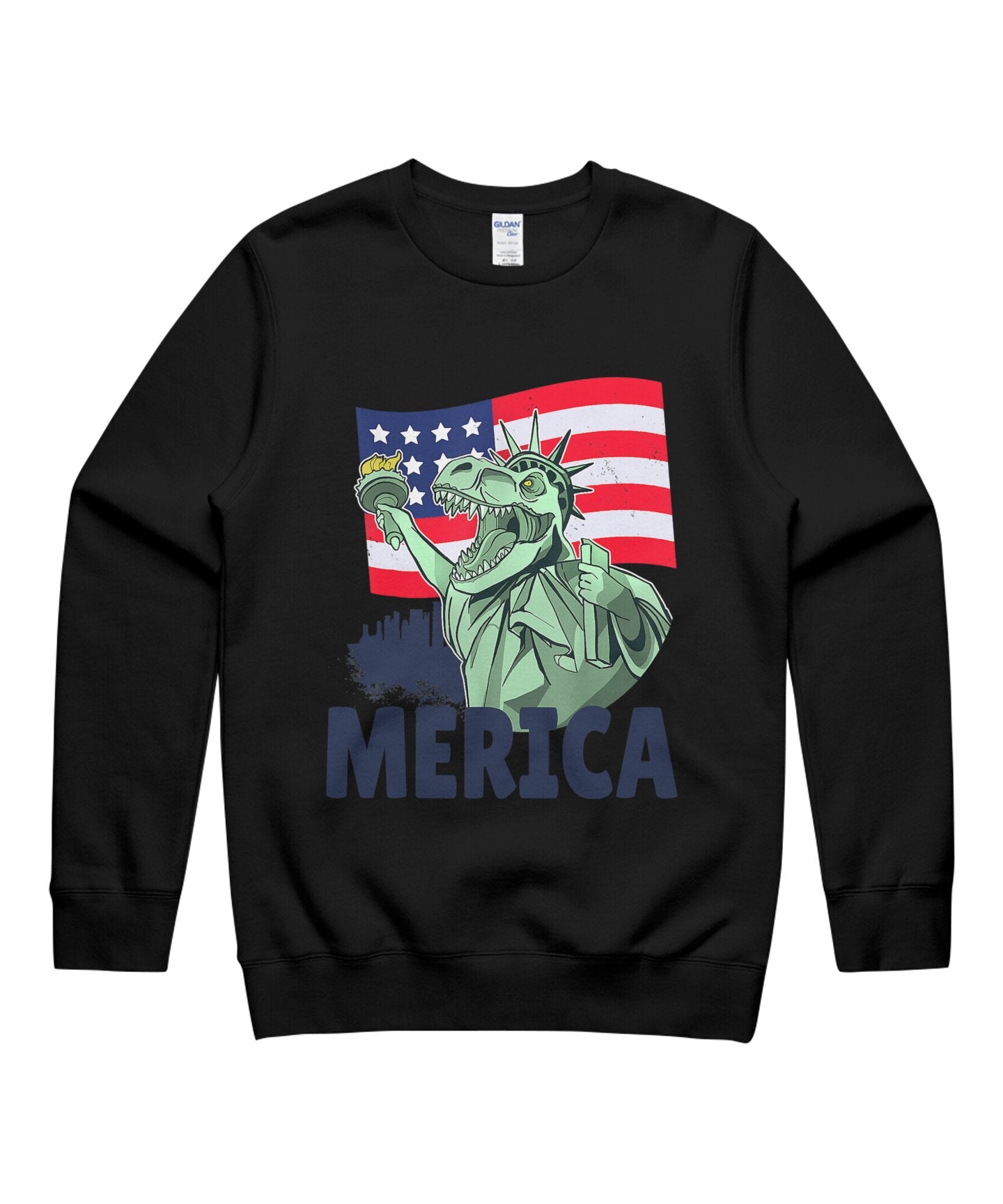 4Th Of July Independence Day Usa American Dinosaur T-Shirt Unisex Crewneck Sweatshirt