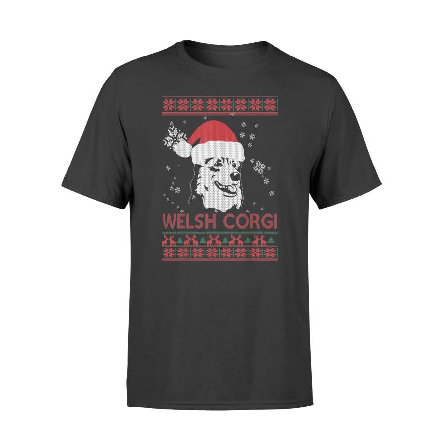 Ugly Christmas Welsh Corgi Santa Hat Dog Gift T-Shirt – Standard T-shirt