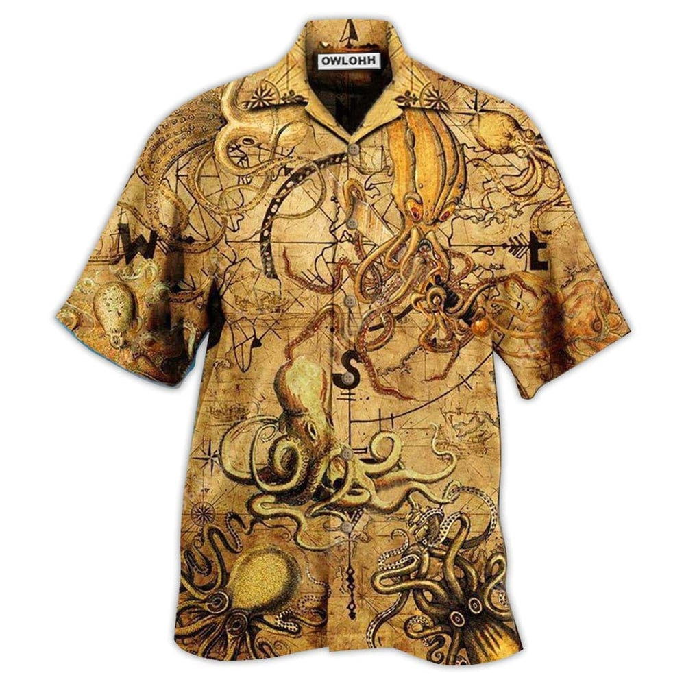 Octopus Hunting Treasure Vintage Hawaii Shirt Ha98945