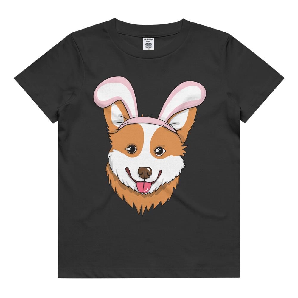 Cute Easter Corgi Dog Bunny Ears Rabbit Kids T Shirt