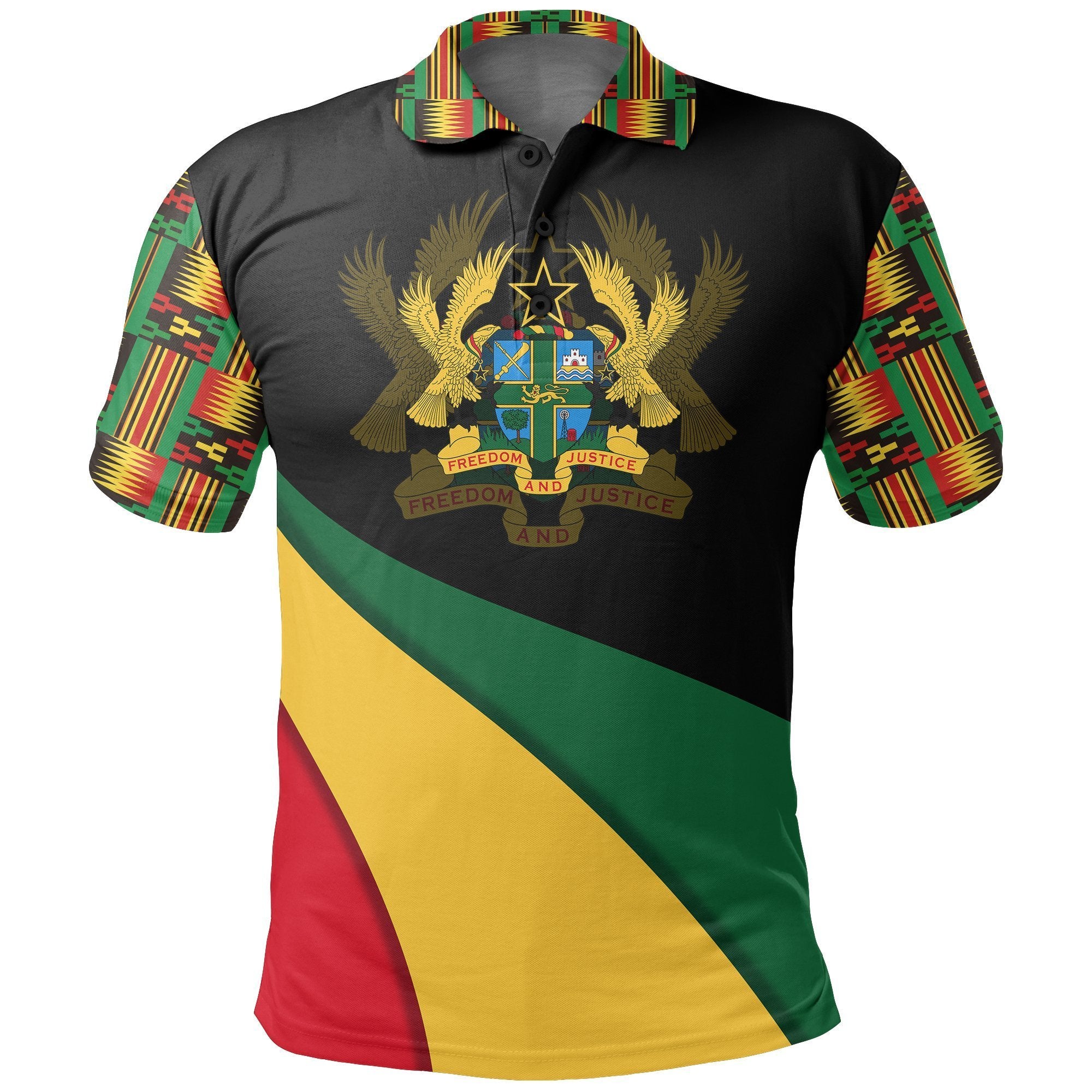 Greek Life Polo Shirt – Ghana Flag Kente Polo Shirt – Bend Style