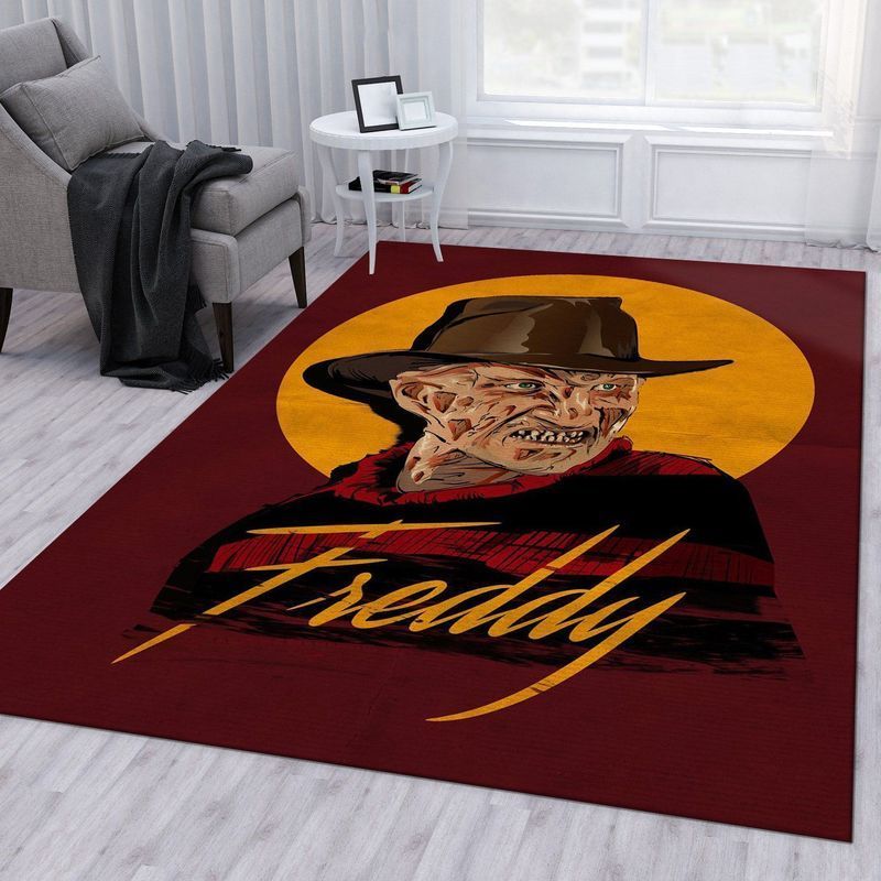 Freddy Krueger Moon Halloween Area Rug Living Room Rug Home Decor Floor Decor