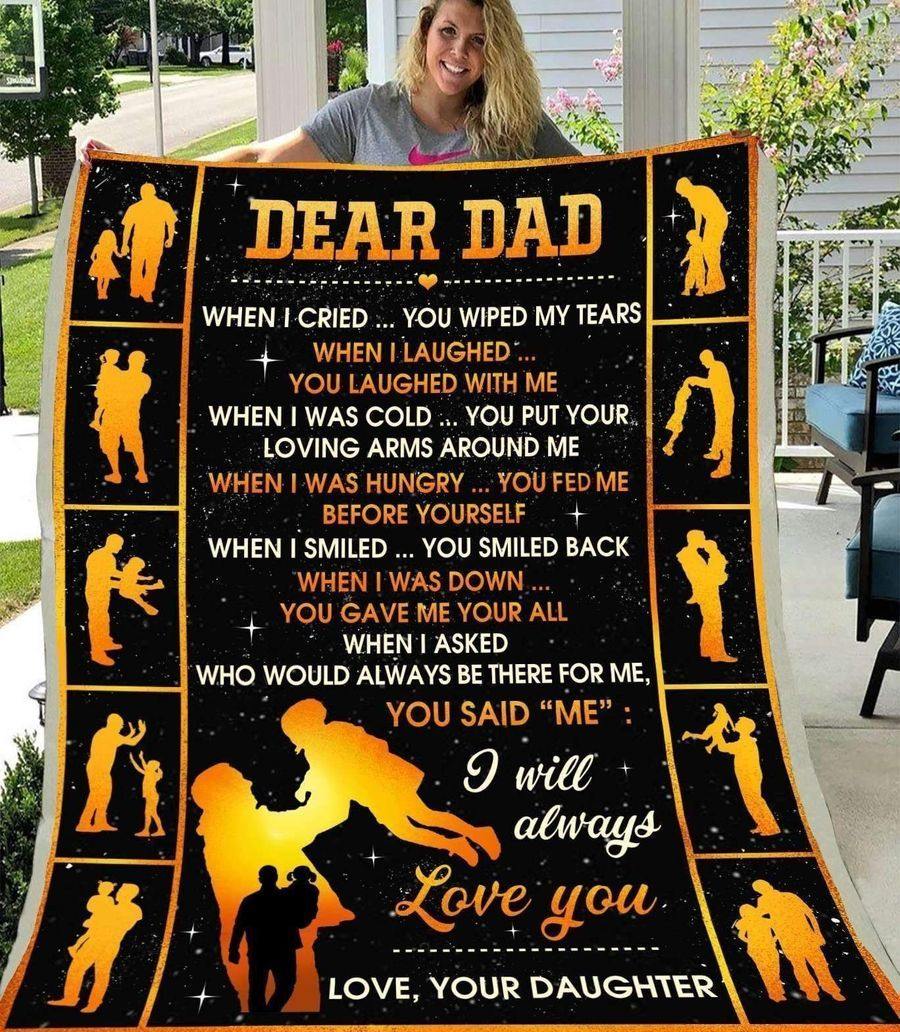 [Personalized Name] Dad And Daughter Dear Dad I Will Always Love You Best Idea Gift For Dad, Gift For Home Decor, Gift For Family  – Fleece Blanket