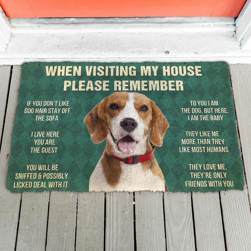 3D Please Remember Beagle Dog’s House Rules Doormat