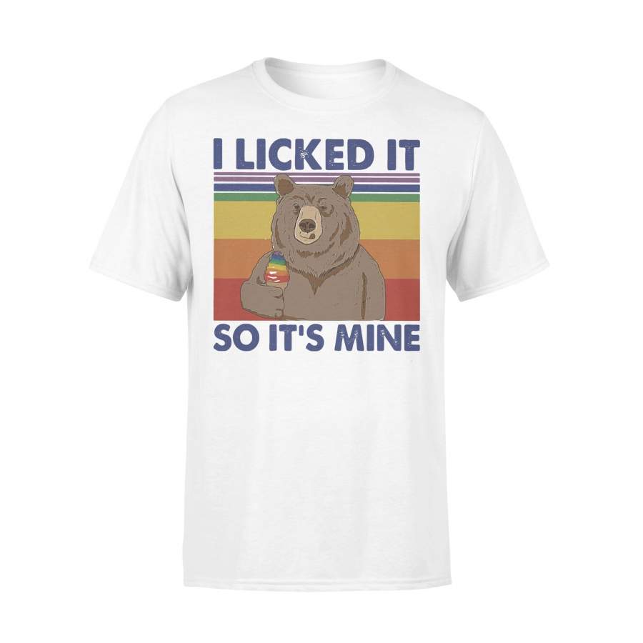 Lgbt Bear Ice Cream I Licked It So It’s Mine Vintage Retro T-shirt