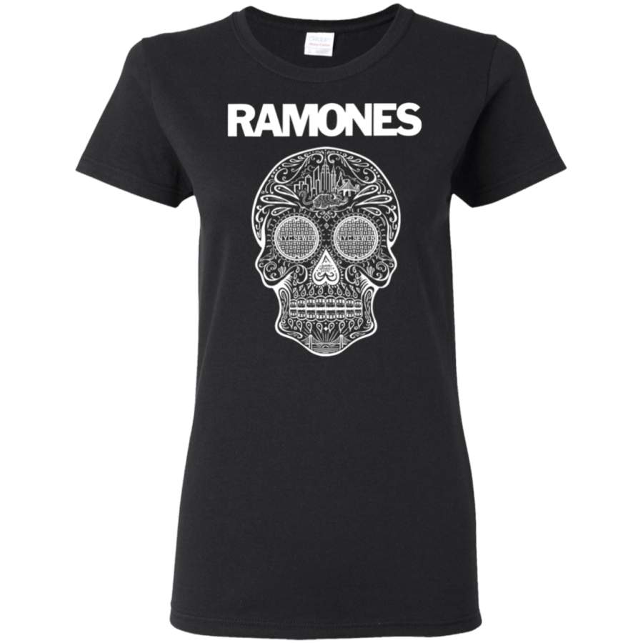 Ramones Sugar Skull Logo Ladies T-Shirt