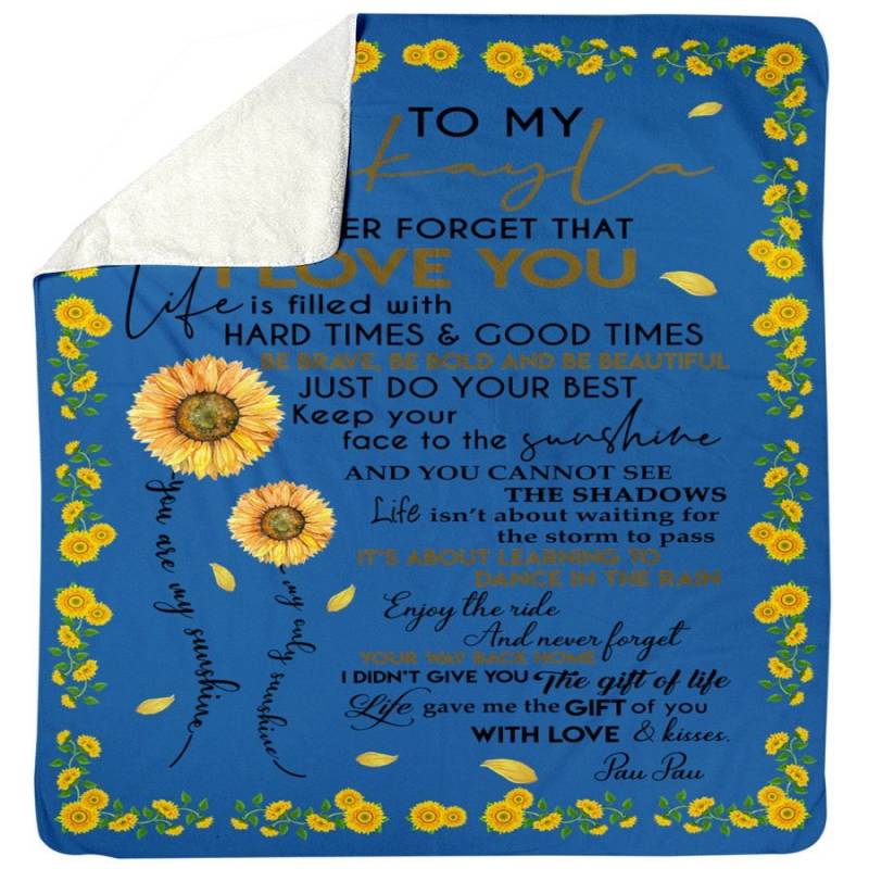 To My Makayla Never Forget That I Love You Custom Design Gifts Sherpa Blanket